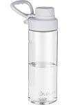 OLDLEY 600ml/20oz Water Bottle BPA Free Tritan Clear Water Bottle with Screw Lid & Carry Loop Reusable Leakproof Drinking Bottle for Sports, Gym, School, Outdoor (Transparent)