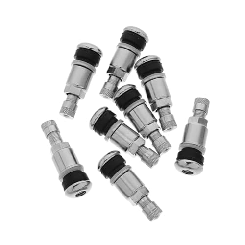 BUGUUYO 8pezzi Stelo Valvola Per Gomme in Acciaio Inox Kit Di Sostituzione Per Valvola Adatto Per Camion Moto Auto Nuclei Stelo Gomme