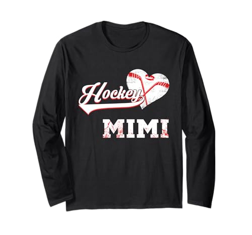 Ice Hockey Mimi Family Hockey Player Men Women Xmas Long Sleeve T-Shirt