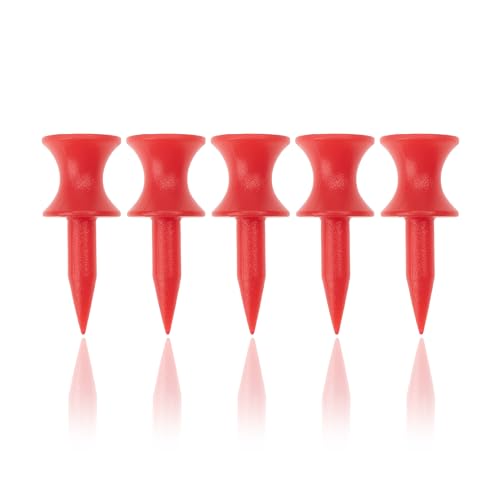 ECADDIE Camisetas de golf de plástico rojo de 32 mm (paquete de 100)