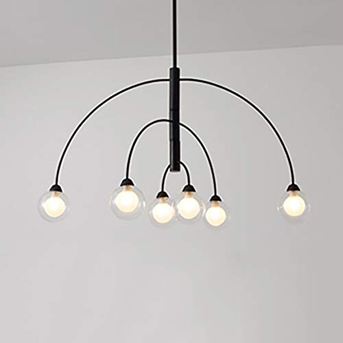 Suspension design laiton LiChA luminaire suspendu 8 globes verre salon