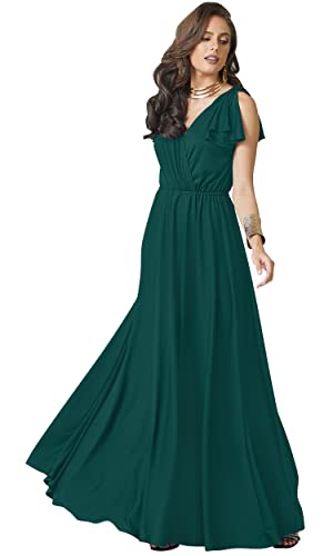 Image of KOH KOH Womens Long Sleeveless Bridesmaid Wedding Guest Prom Maxi Dress
