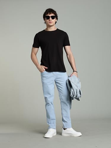 Image of INKD Men's Classic Regular Fit Jeans with 5 Pocket Styling | Mid- Rise | Soft & Stretchable | Men's Bottomwear (Available in Plus Sizes)