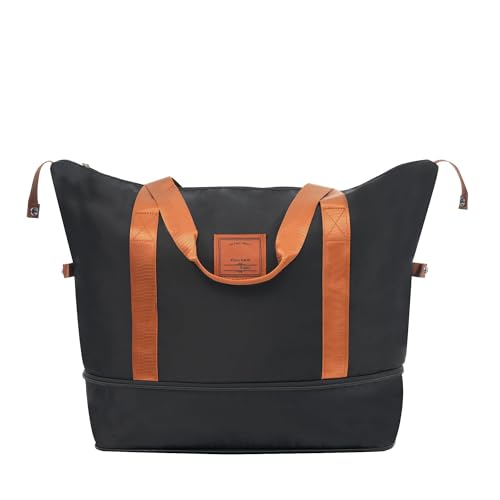 Lightweight Expandable Hardshell Luggage Set with Travel Bags - 24 Inch Black Suitcase and Organizer3