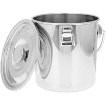 Healeved Stainless Steel Bar Bucket Dog Water Pail Stainless Steel Bucket with Lid Beverage Tub Ice Iron Camping Compost Kitchen Compost Bin Flour Tinplate