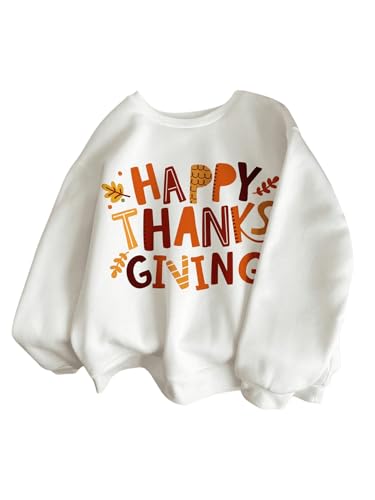 SweatyRocks Girl's Letter Graphic Fall Sweatshirt Crewneck Drop Shoulder Long Sleeve Pullover Tops