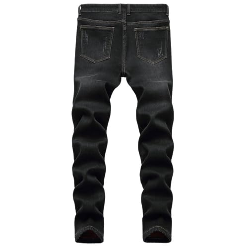 Maiyifu-GJ Men's Fleece Lined Jeans for Men Winter Warm Lined Jeans Mens Skinny Slim Fit Stretch Denim Pants2