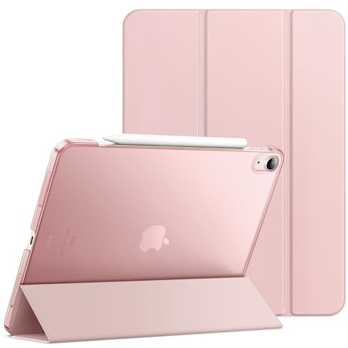 JETech Coque pour iPad Air 13 Pouces M4/M3/M2 (2026/2025/2024), Étui Housse Arrière Rigide à Support Fine Intelligente avec Veille/Réveil Automatique (Rose...