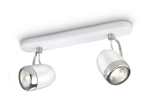 Philips My Living Plafonnier Réglette Métal Blanc 2 x 35 W