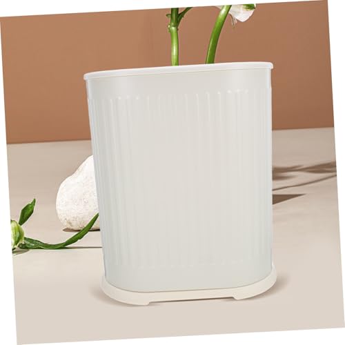 Poubelle à pousser avec couvercle SOLUSTRE en plastique compact - 5
