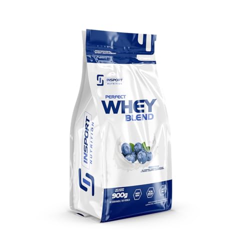 INSPORT Nutrition - Perfect Whey Blend - Professionelles Sport-Supplement - Hoher Proteingehalt - Schnelle Absorptionszeit - 30 Portionen - 900g Pulver - Geschmack: (Heidelbeer-Joghurt)