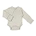 L'ovedbaby Unisex-Baby Organic Cotton Kimono Long Sleeve Bodysuit, Stone, 3/6 Months