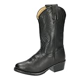 Smokey Mountain Kids' Denver Leather Western Boot,Black,1.5W