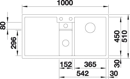 BLANCO COLLECTIS 6 S | Granitspüle aus SILGRANIT anthrazit | Einbauart: Einbau von Oben | Hauptbecken rechts | für 60 cm breite Unterschränke | Großes Becken | Reinigungsfreundlich