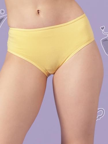 Image of Clovia Chuddy Buddies Cotton Printed Back Hipster Panties for Women Combo -Pack of 3- Multicolor
