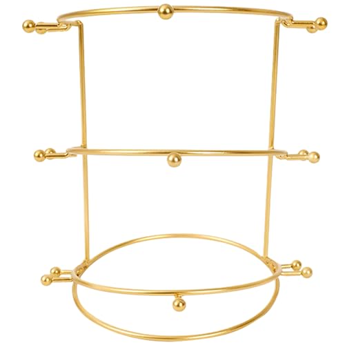 CUCUFA 3-Tiers Tiara Holder, Bridal Crown Display Stand, Metal Headband Storage Organizer, 6.9x7.7 Jewelry Holder Organizer for Girl Women Gifts Headband Holder, 3 Layer