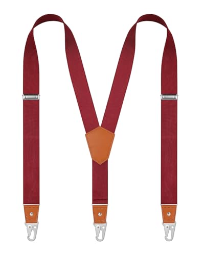 Image of Suspenders for Men Snap Hooks with 1.4 Inch Elastic Y-Back Adjustable