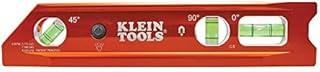 Klein Tools 935RBLT Level, 9-Inch Lighted Torpedo Level with Magnet, 3 Vials and V-Groove, Water and Impact Resistant, For Conduit Bending