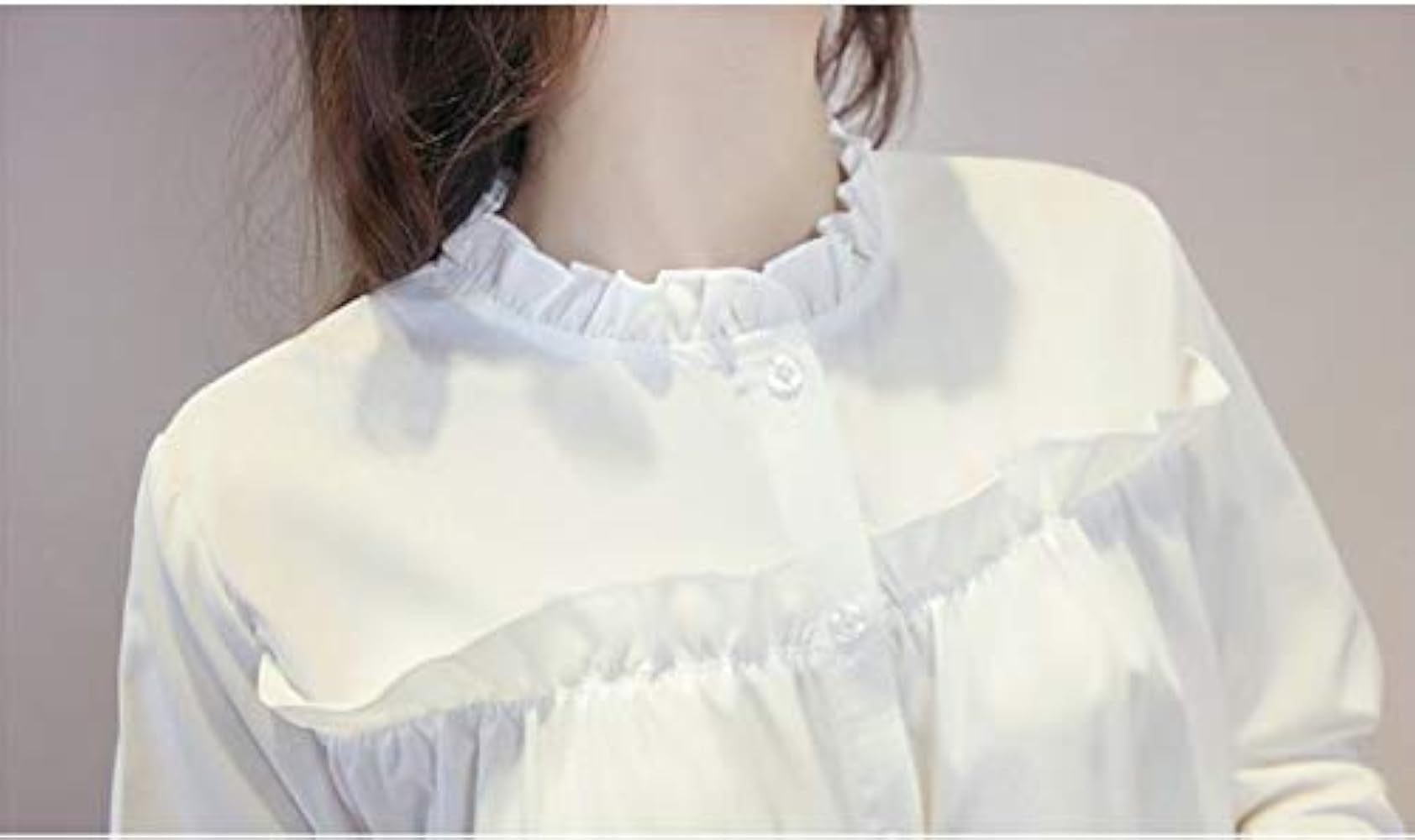 Amazon | [R.O.N shop] （ロンショップ） フリル 立ち襟 シャツ
