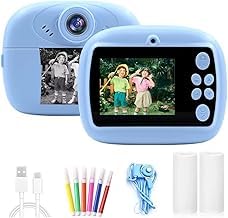 Instant Print Camera for Kids with 1080P HD Video, 48MP Dual Selfie Lens, Bluetooth & App Control, Digital Photo Printer for Boys & Girls, with Games – Blue Colour