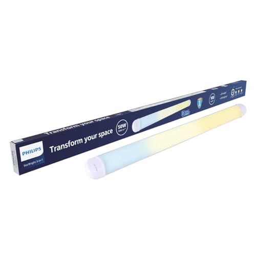 Image of Philips StarBright Wide Nxt 50W Linear LED Batten | 3-in-1 Color Changing TubeLight| 5000 Lumens | 4 Feet (1200mm) Tube Light | 2X Wider Spread & Brighter Light | 4kV Surge Protection | Pack of 1