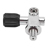 Dilwe Edelstahl-Tauchflaschenventil, sicher und dauerhaft, DIN-Jochventil mit M18x1,5-Gewinde für Tauchgeräte, Wassersportler, Tauchphotografen und Tauchausstattung