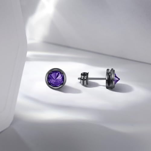 Immobird Black Earrings for Men Sterling Silver Earrings Unisex Stud Earrings Cool Handsome for Rock Hip-hop or Casual Everyday2