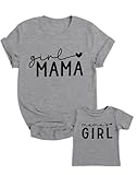 Mommy and Me Matching Shirt Mama Girl Matching Outfits Mom and Daughter Tshirt Heart Graphic Family Matching Set Clothes Grey