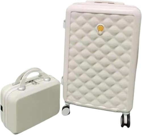 2-Piece Travel Suitcase Set with 22'' Hardshell Carry-On and 14'' Cosmetic Case, Built-In 3-Digit Combination Lock, 360° Spinner Wheels, Durable & Stylish