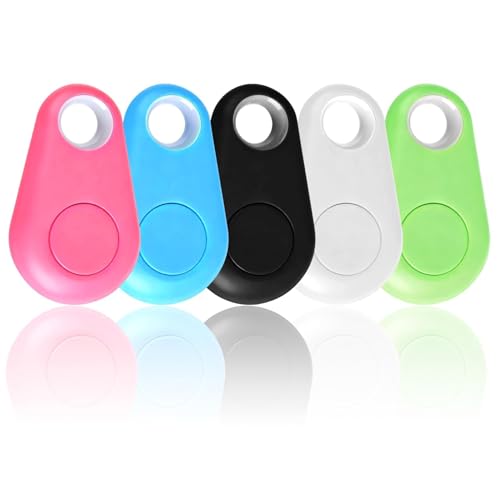 5 Pcs Rastreador Bluetooth GPS, Moto Tag Perros Y Gatos, Llavero Localizador Maleta, Geolocalizador, Compatible con iOS y Android, Collar Perros Mediante Bluetooth antiperdida