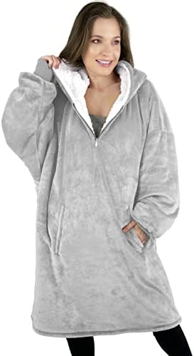 Blanket Hoodie, Oversized Hoodie Blanket, Sherpa & Fleece Wearable Bla...