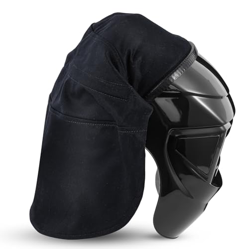 31YAblsBu0L. SL500 Jecery Welding Helmet Cover FR Cotton Welding Helmet Extended Headcover with Press Fit Seal Full Protection Hood Accessories Head Cover Compatible with Most Helmets(Black)
