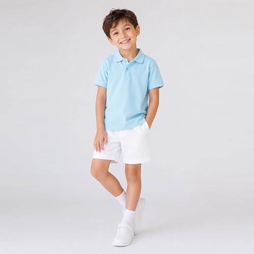 Image of Mud Kingdom Boys Polo Shirt Short Sleeve School Uniform Pique Polo Summer