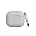 Produktbild U by UAG [U] Dot Silikon Case für die Apple AirPods 2021 Hülle - [Soft-Touch Silikon, Karabinerhaken, Lightning Anschluss Abdeckung, Status LED sichtbar, Wireless-Charging kompatibel] - grau