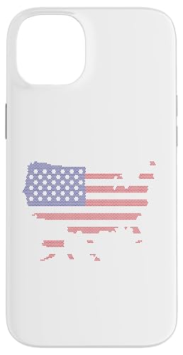 Abstract United States of America Graphic Map with USA Flag �X�}�z�P�[�X iPhone 14 Plus �p