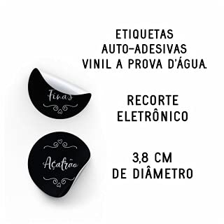 Etiquetas Adesivas Vinil Para Porta Temperos Inox Giratório
