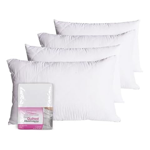 Zippered Microfiber Pillow Protectors 4 Pack Cover