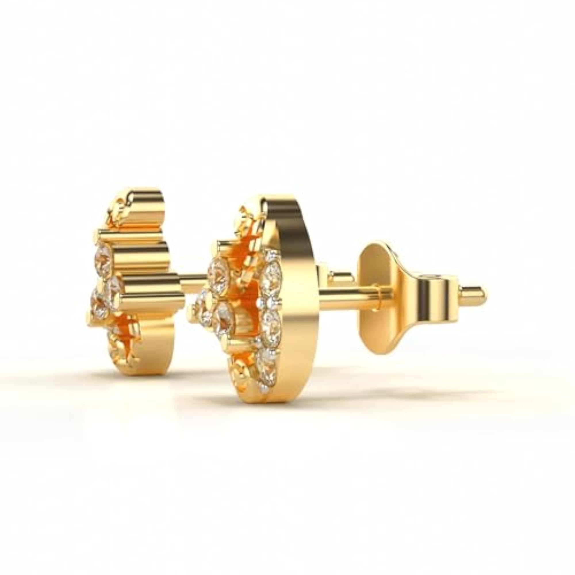Women's Stylish Sterling Silver & Lab Grown Diamond 0.26cts Yellow Earrings