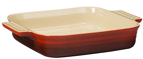 Image of Le Creuset Stoneware Square Dish, Cerise, 23 cm
