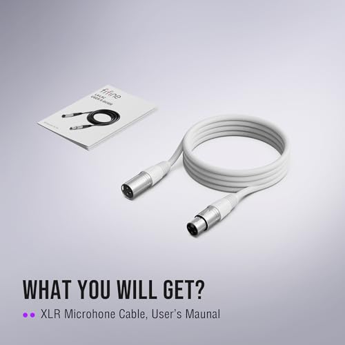 Image of FIFINE XLR Cable 10ft, Male to Female Microphone Cable with Balanced 3-Pin Mic, Studio Quality Audio Cord for Podcasting, Streaming, Recording, Home Studio,Compatible AM8W, K688W-L9W White