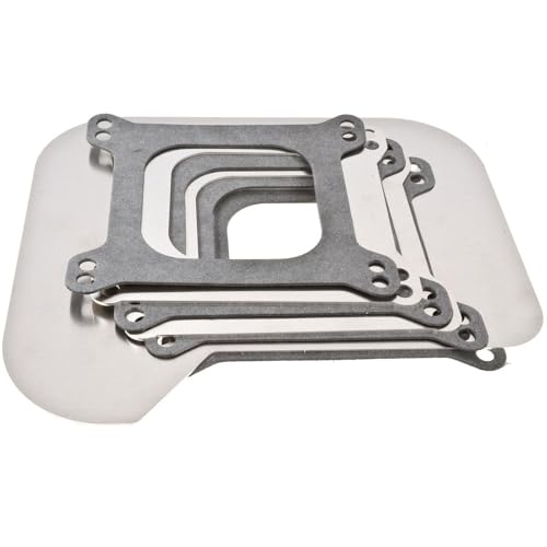 JEGS Carburetor Heat Shield | Open Style | Made In USA | Fits Holley 4150/4160, Edelbrock, BG, Demon, Carter, And AFB | Includes 4 Gaskets, 2 Spacers, And 1 Heat Shield