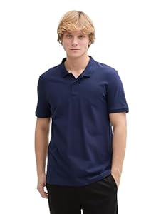 TOM TAILOR Denim Polo pour Homme 1045587, 34590 - Dark Blueberry, S