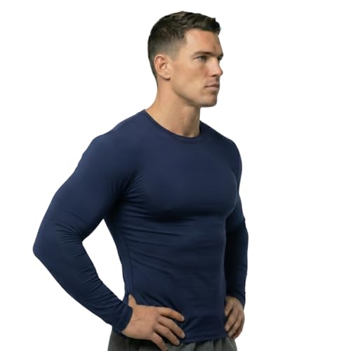 Image of Men's Compression Shirts Long Sleeve, Base-Layer Quick Dry Workout T Shirts Sports,Gym, Running T-Shirt