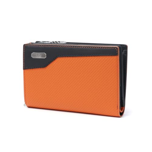 [ノイインテレッセ]Neu interesse X-iks- イクス 二つ折り財布 ミドルウォレット 3391 オレンジ×ブラック