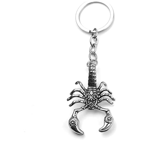 VNEWSCHI Punk Scorpion Keychain Animal Scorpion Pendant Key Chain Stainless Steel Insect Keychain For Men's Key Rings Bag Keyrings Car KeyChains Accessories, Silver Cover