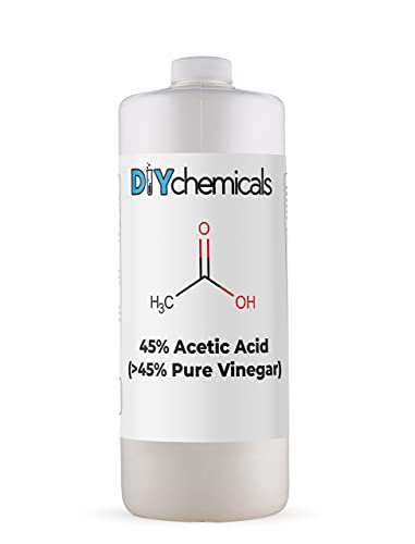 45% Acetic Acid Solution by DIYChemicals | Industrial-Grade Concentrated Formula for Rust Removal, Photographic Film Processing & Cleaning | Made in USA | 1 Pint (16 fl oz)