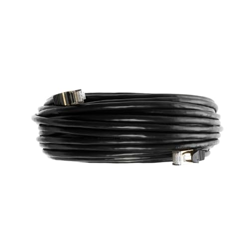 Image of 30FT S /FTP CAT 7 Gold Plated Shielded Ethernet RJ45 Copper Cable 10 Gigabit Ethernet Network Patch Cord Cat7 Black
