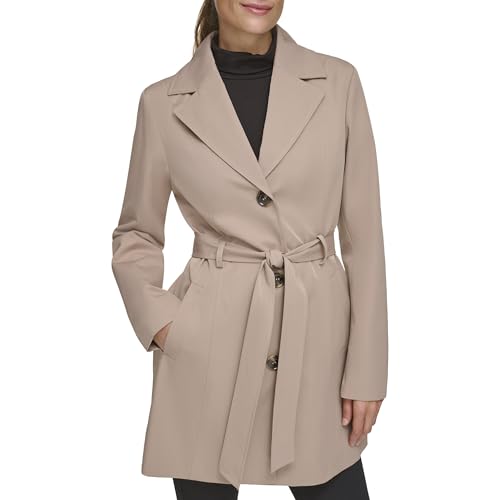 Kenneth Cole Women's Trench Coat with Waist Tie Belt and Notch Collar2