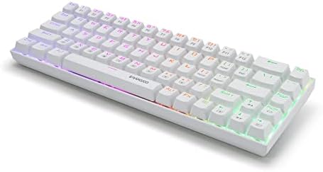 HUO JI Compact Mechanical Keyboard: 60% Keys,Red Switch, RGB Backlight, 5 Light Modes, 20 Light Displays-Suitable for Win, ios and Android Systems