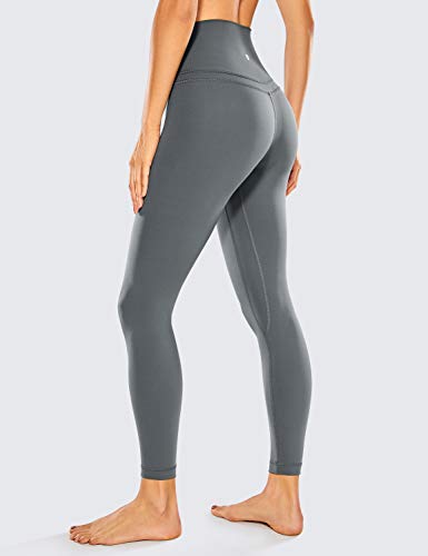 Image of CRZ YOGA Naked Feeling Workout Leggings 25'' - High Waist Yoga Training Tight Womens Pants Dark Carbon Gray Medium